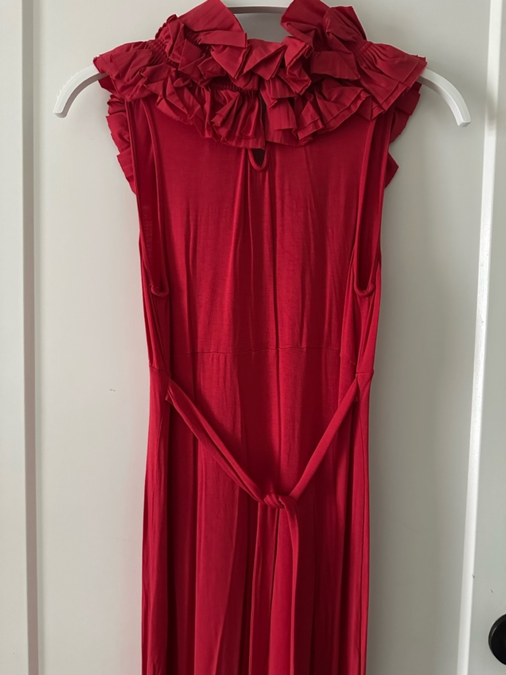 BCBGMaxAzria Women’s Raspberry Ruffle-Front Maxi Dress - Picture 7 of 10